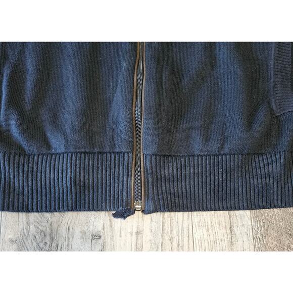 Southern Pines Sweater Vest Full Zip Golf Mens Size Large Pockets Knit Leather - Picture 12 of 13